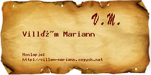 Villám Mariann névjegykártya