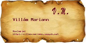 Villám Mariann névjegykártya